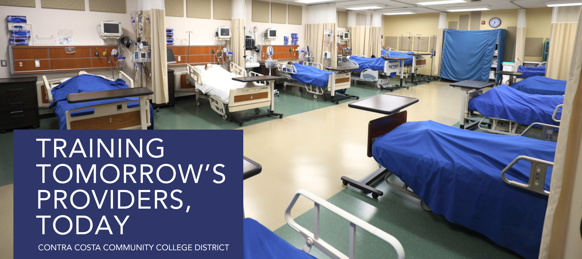 nursing classroom with hospital beds