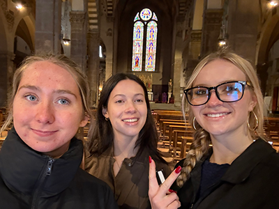 Students in church